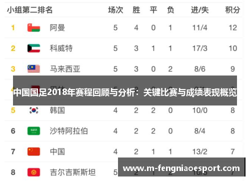 中国国足2018年赛程回顾与分析：关键比赛与成绩表现概览